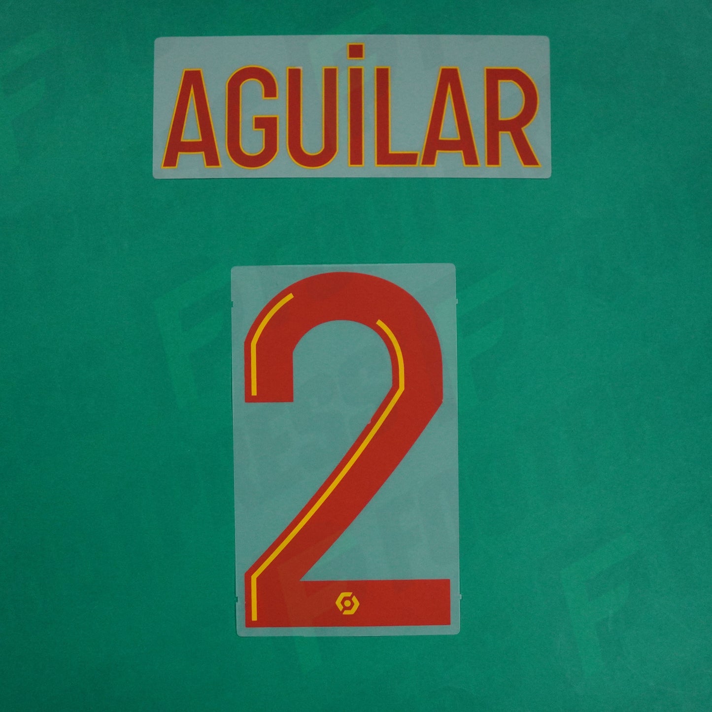 Flocage Officiel - RC Lens, Aguilar, 2023/2024, Home, Rouge/Jaune