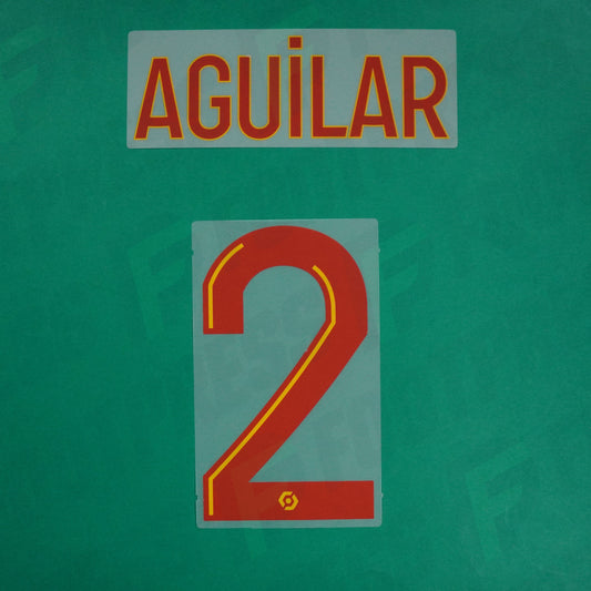 Flocage Officiel - RC Lens, Aguilar, 2023/2024, Home, Rouge/Jaune