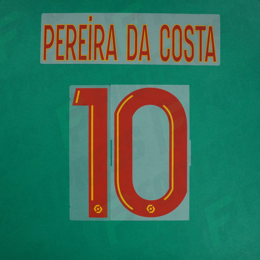 Flocage Officiel - RC Lens, Pereira Da Costa, 2023/2024, Home, Rouge/Jaune