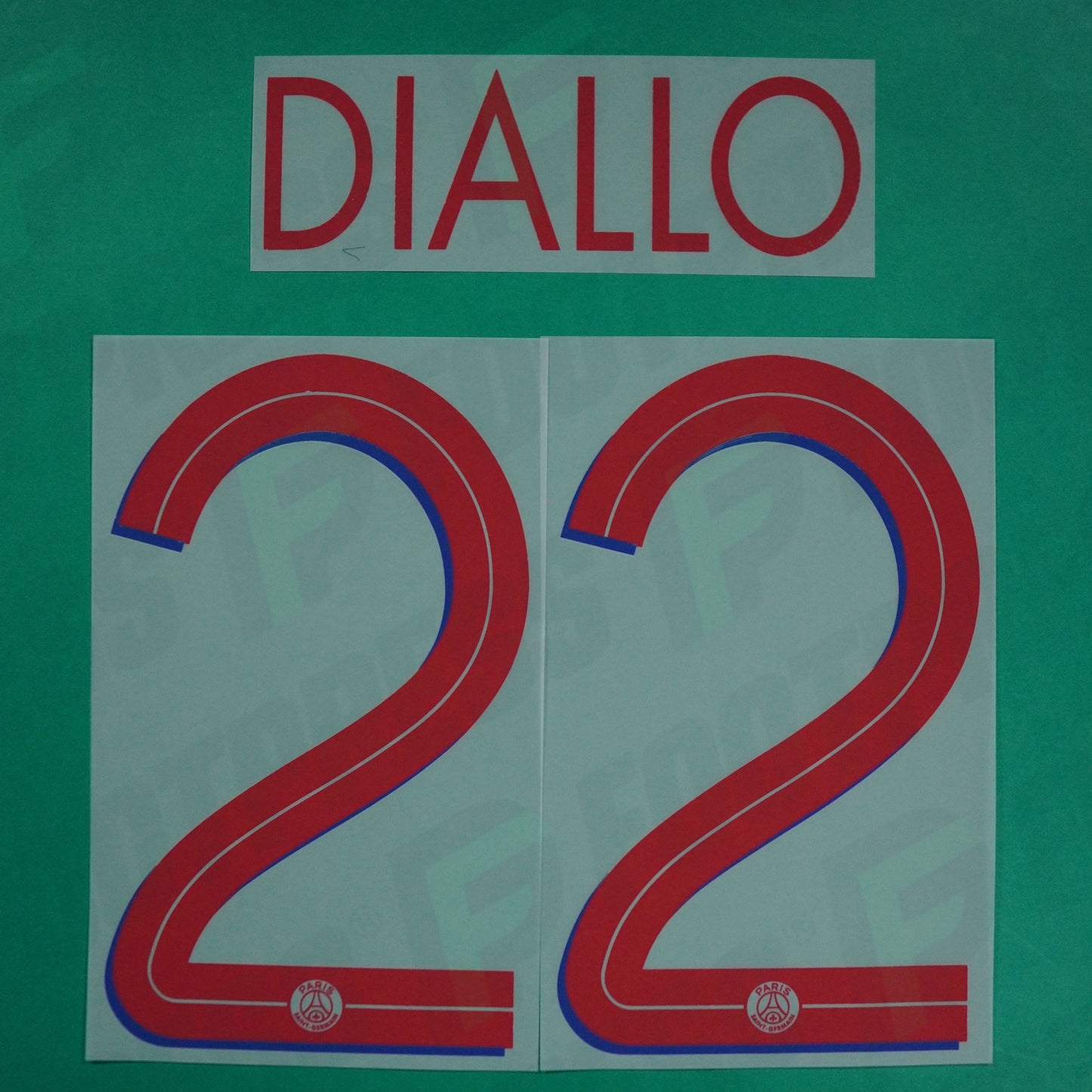 Flocage Officiel - Paris Saint-Germain, Diallo, 2020/2021, Away LDC, Rouge/Bleu