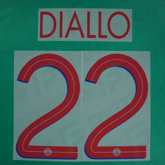 Flocage Officiel - Paris Saint-Germain, Diallo, 2020/2021, Away LDC, Rouge/Bleu