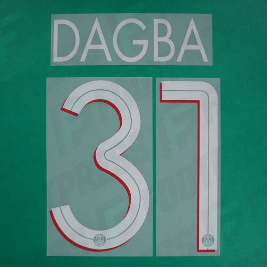 Flocage Officiel - Paris Saint-Germain, Dagba, 2020/2021, Home LDC, Blanc/Rouge