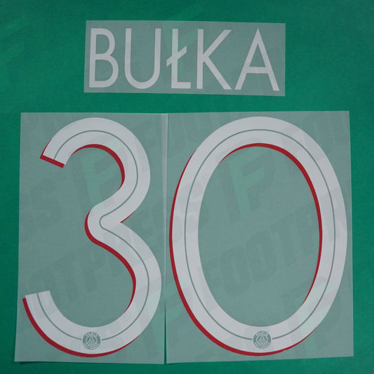 Flocage Officiel - Paris Saint-Germain, Bulka, 2020/2021, Home LDC, Blanc/Rouge