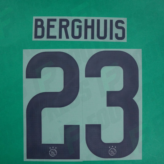 Flocage Officiel - Ajax Amsterdam, Berghuis, 2023/2024, Away, Gris foncé