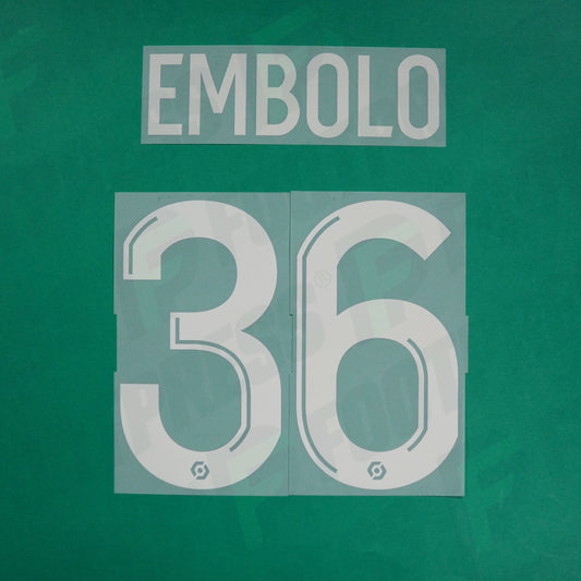 Flocage Officiel - AS Monaco, Embolo, 2022/2023, Away, Blanc