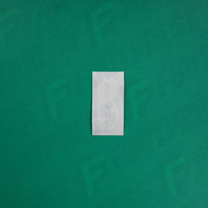 Flocage Officiel -	Lettres petites fines, Blanc / Rouge (face arrière rouge)