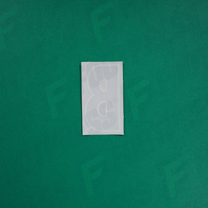 Flocage Officiel -	Lettres Grandes épaisses, Noir / Blanc (face arrière blanc)