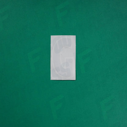 Flocage Officiel -	Lettres Grandes épaisses, Noir / Blanc (face arrière blanc)