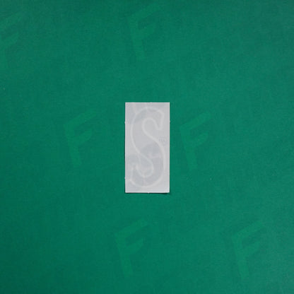 Flocage Officiel -	Lettres petites fines, Noir / Blanc (face arrière blanc)