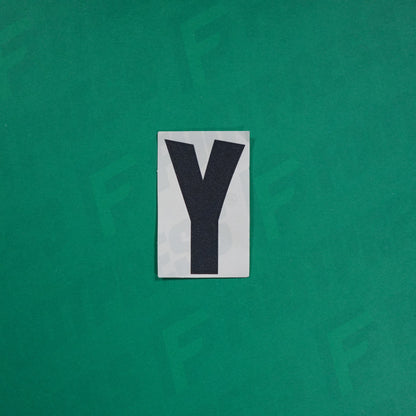 Flocage Officiel -	Lettres Grandes épaisses, Blanc / Noir (face arrière noire)