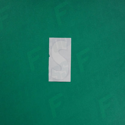 Flocage Officiel -	Lettres Grandes épaisses, Blanc / Noir (face arrière noire)