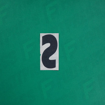 Flocage Officiel -	Lettres Grandes épaisses, Blanc / Noir (face arrière noire)