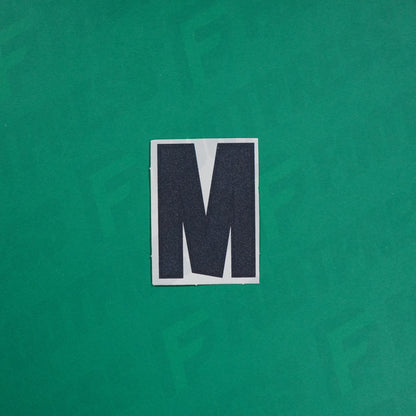 Flocage Officiel -	Lettres Grandes épaisses, Blanc / Noir (face arrière noire)