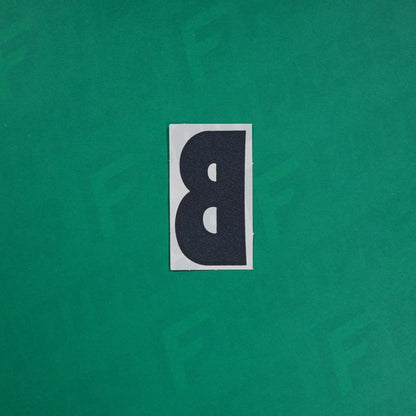 Flocage Officiel -	Lettres Grandes épaisses, Blanc / Noir (face arrière noire)