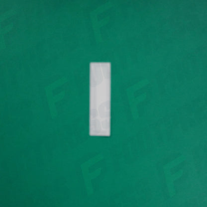 Flocage Officiel -	Lettres Grandes épaisses, Blanc / Noir (face arrière noire)