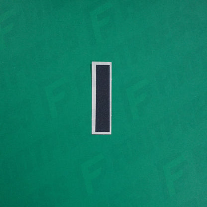 Flocage Officiel -	Lettres Grandes épaisses, Blanc / Noir (face arrière noire)