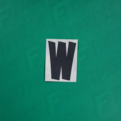 Flocage Officiel -	Lettres Grandes épaisses, Blanc / Noir (face arrière noire)