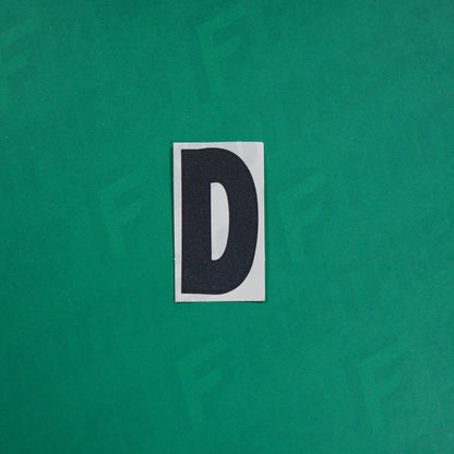 Flocage Officiel -	Lettres Grandes épaisses, Blanc / Noir (face arrière noire)