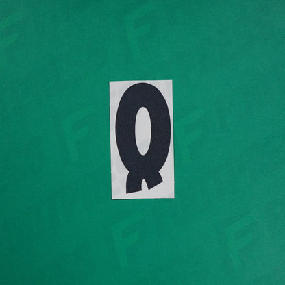 Flocage Officiel -	Lettres Grandes épaisses, Blanc / Noir (face arrière noire)