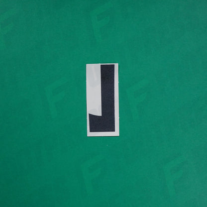 Flocage Officiel -	Lettres Grandes épaisses, Blanc / Noir (face arrière noire)