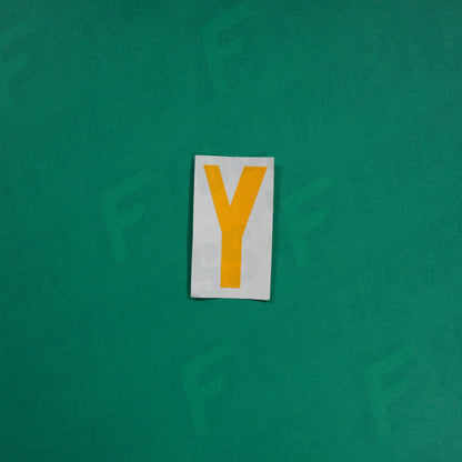 Flocage Officiel -	Lettres petites fines, Jaune orangé (face arrière Orange)