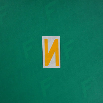 Flocage Officiel -	Lettres petites fines, Jaune orangé (face arrière Orange)