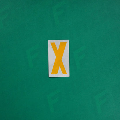 Flocage Officiel -	Lettres petites fines, Jaune orangé (face arrière Orange)