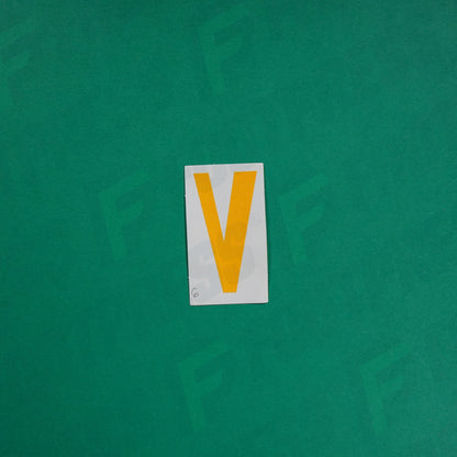 Flocage Officiel -	Lettres petites fines, Jaune orangé (face arrière Orange)