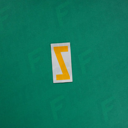 Flocage Officiel -	Lettres petites fines, Jaune orangé (face arrière Orange)