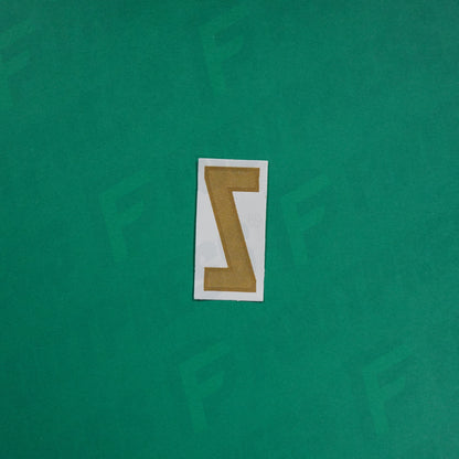 Flocage Officiel -	Lettres petites fines, Bleu/Doré (face arrière doré)