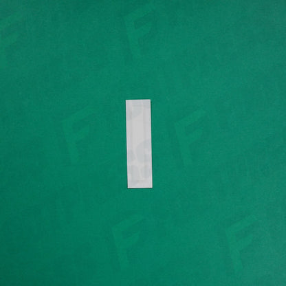 Flocage Officiel -	Lettres petites fines, Blanc / Doré (face arrière doré)