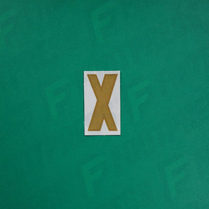 Flocage Officiel -	Lettres petites fines, Bleu/Doré (face arrière doré)