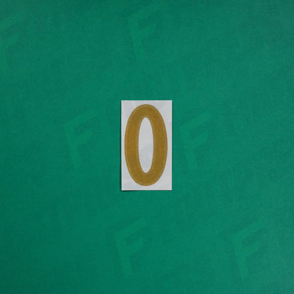 Flocage Officiel -	Lettres petites fines, Bleu/Doré (face arrière doré)