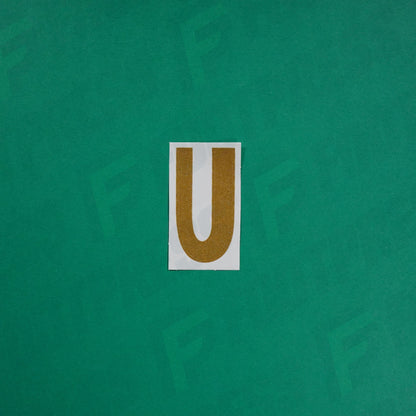 Flocage Officiel -	Lettres petites fines, Bleu/Doré (face arrière doré)