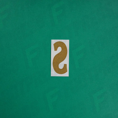 Flocage Officiel -	Lettres petites fines, Bleu/Doré (face arrière doré)