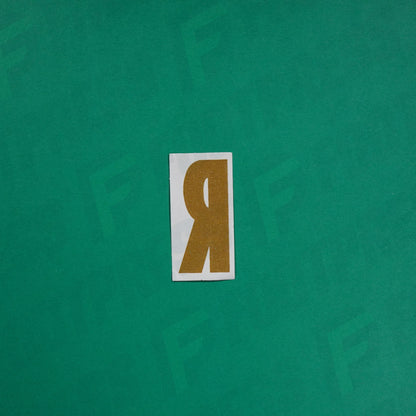 Flocage Officiel -	Lettres petites fines, Bleu/Doré (face arrière doré)