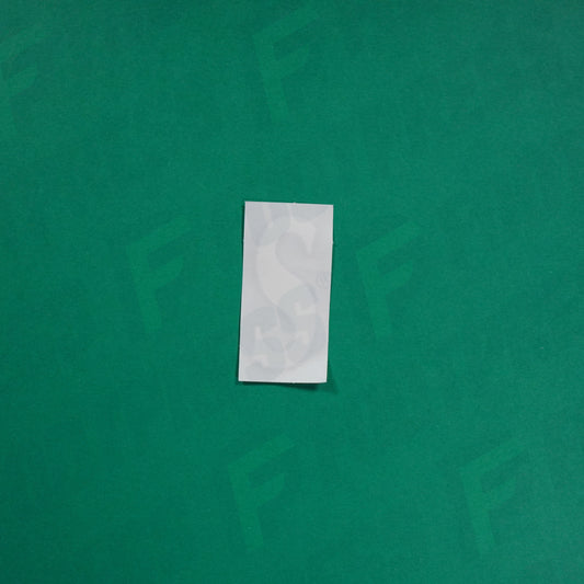 Flocage Officiel -	Lettres petites fines, Blanc / Noir (face arrière noire)