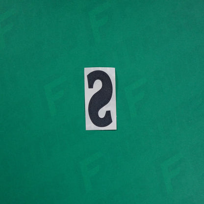 Flocage Officiel -	Lettres petites fines, Blanc / Noir (face arrière noire)