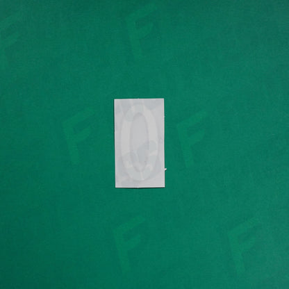 Flocage Officiel -	Lettres petites fines, Blanc / Noir (face arrière noire)