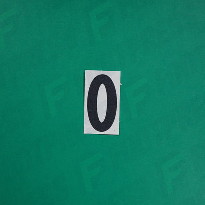 Flocage Officiel -	Lettres petites fines, Blanc / Noir (face arrière noire)