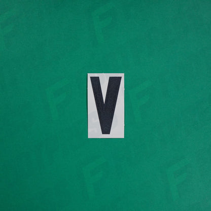 Flocage Officiel -	Lettres petites fines, Blanc / Noir (face arrière noire)