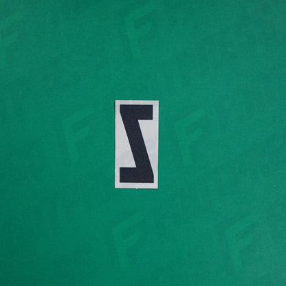 Flocage Officiel -	Lettres petites fines, Blanc / Noir (face arrière noire)