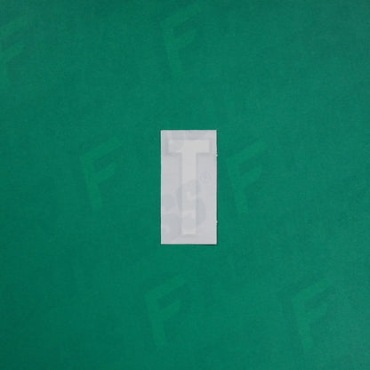 Flocage Officiel -	Lettres petites fines, Blanc / Noir (face arrière noire)