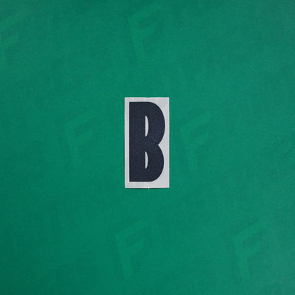 Flocage Officiel -	Lettres petites fines, Blanc / Noir (face arrière noire)