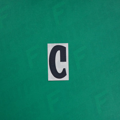 Flocage Officiel -	Lettres petites fines, Blanc / Noir (face arrière noire)