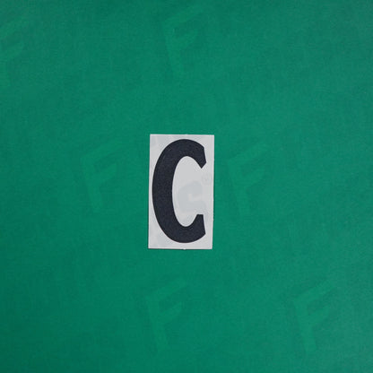 Flocage Officiel -	Lettres petites fines, Blanc / Noir (face arrière noire)