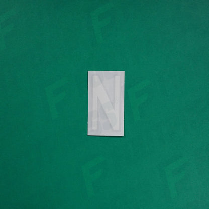 Flocage Officiel -	Lettres petites fines, Blanc / Noir (face arrière noire)