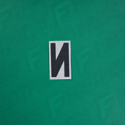 Flocage Officiel -	Lettres petites fines, Blanc / Noir (face arrière noire)