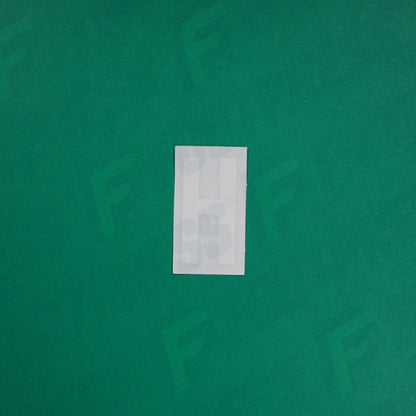 Flocage Officiel -	Lettres petites fines, Blanc / Noir (face arrière noire)