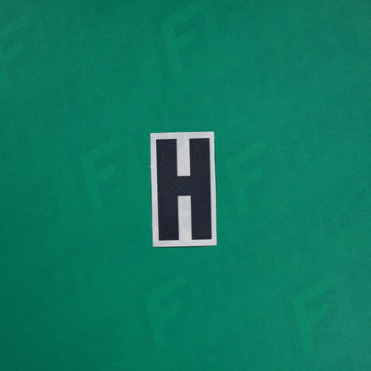 Flocage Officiel -	Lettres petites fines, Blanc / Noir (face arrière noire)